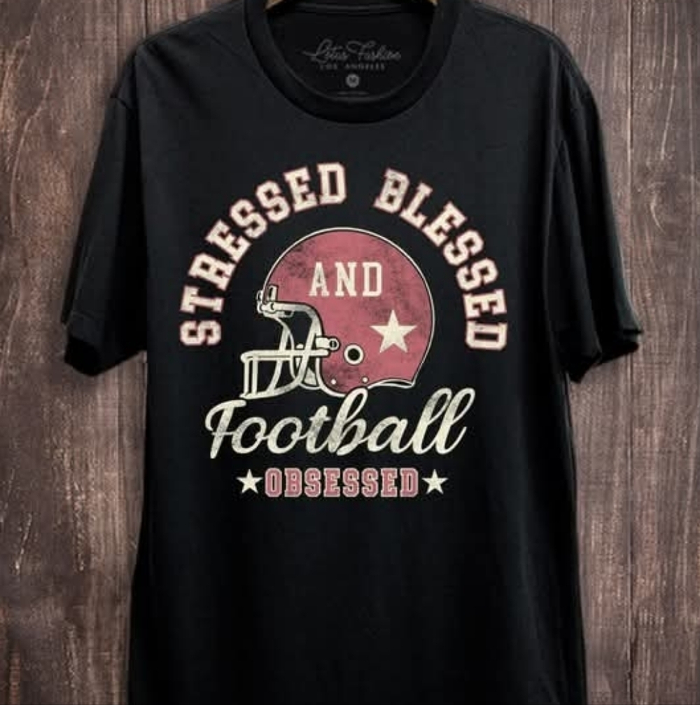 Black Football Tee
